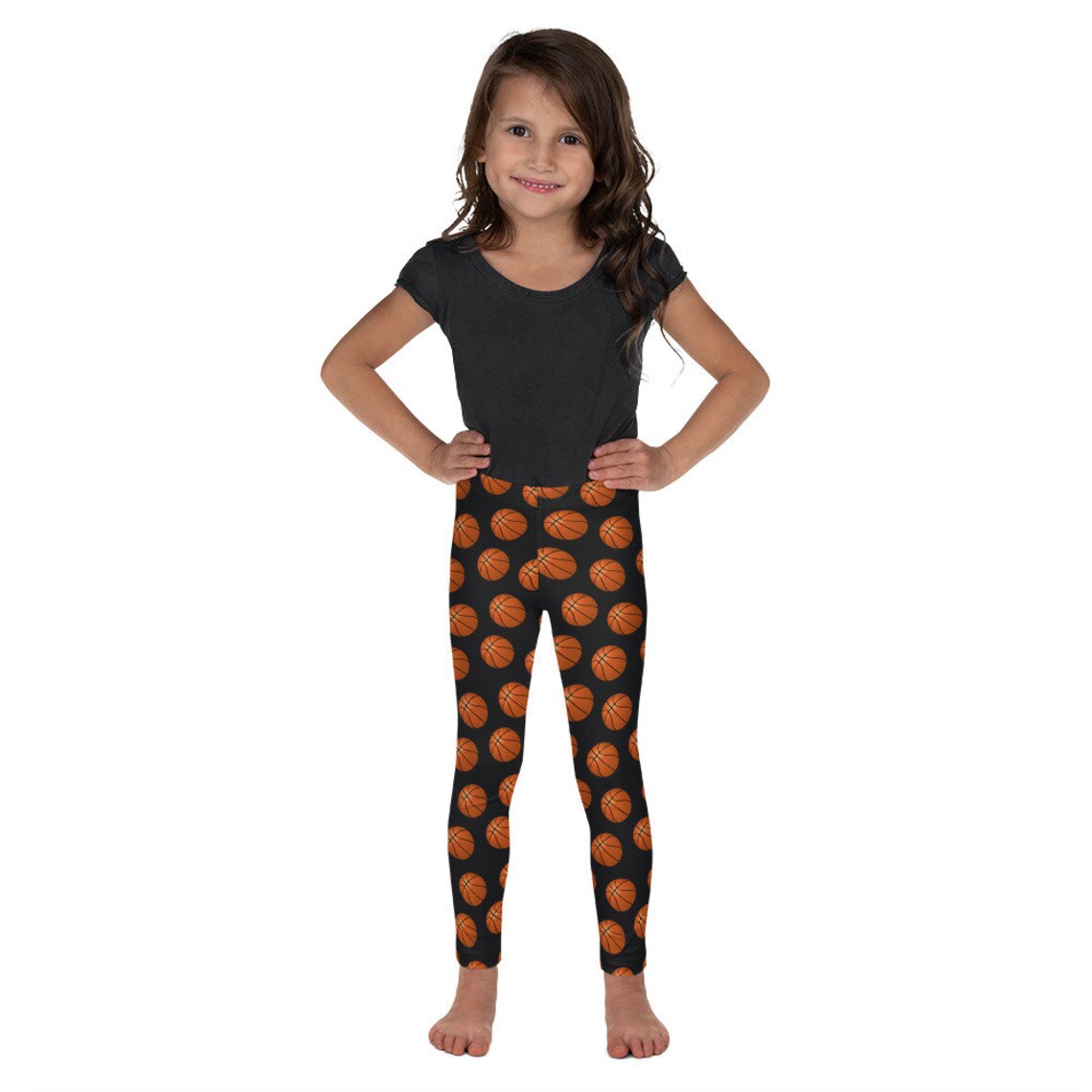 Basketball Kid's Leggings Black or White Girl's Etsy
