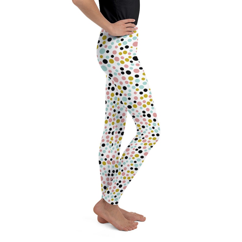 Polka Doit Youth Leggings Exercise pants Active wear for teen and preteen girls Sizes 8-20