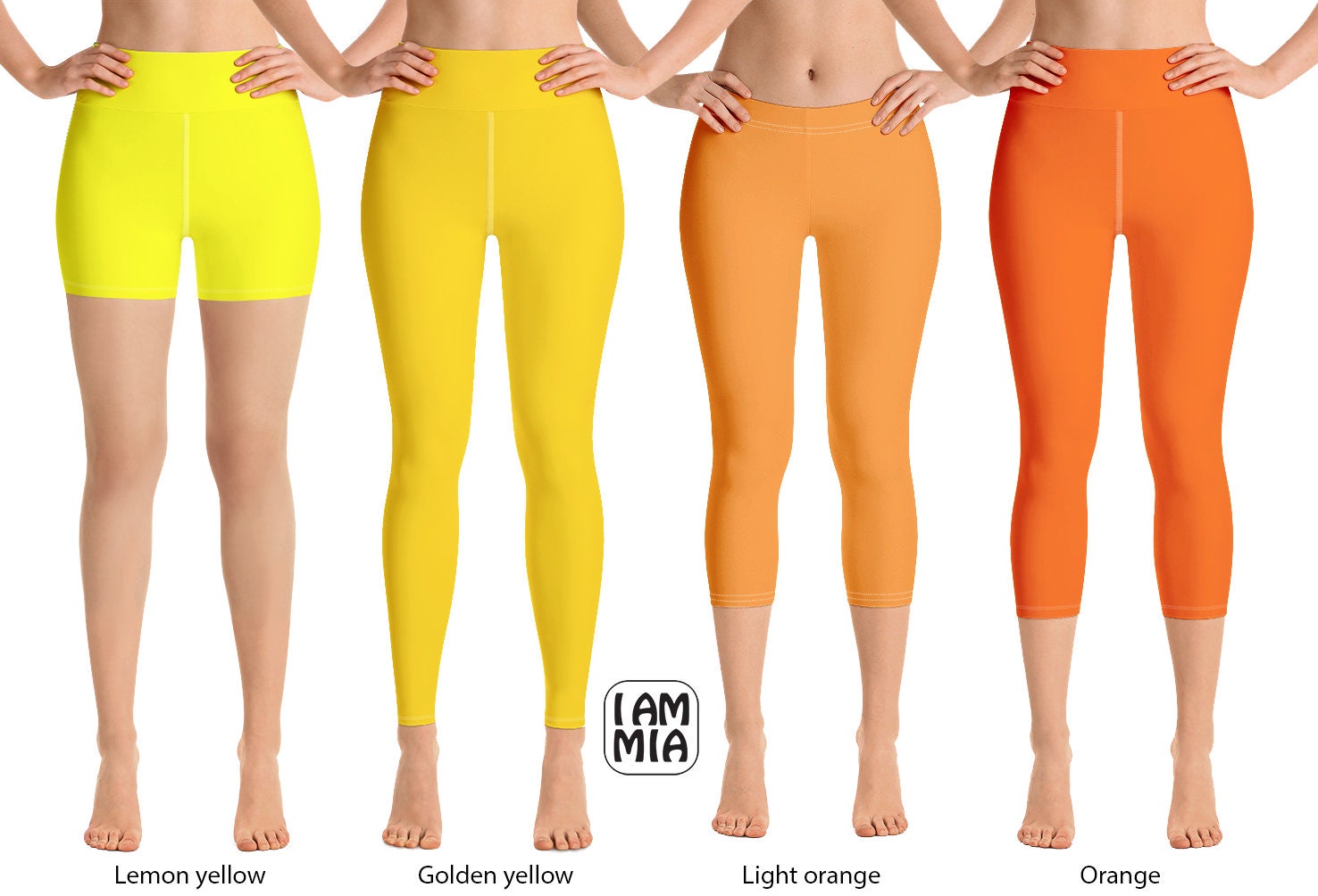 Orange Leggings, Yellow Leggings, Solid Yoga Leggings, Yoga Shorts, Active  Wear for Women,lemon Yellow, Golden Yellow, Light Orange Tights -   Canada
