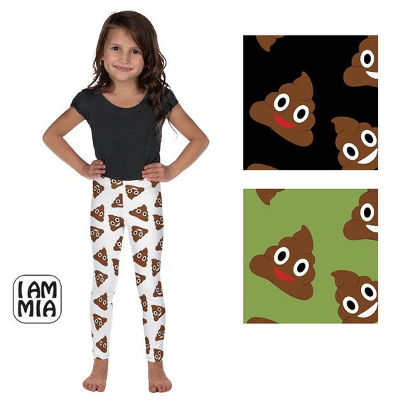 Poop Emoji Printed Leggings Girls Leggings Boys Leggings