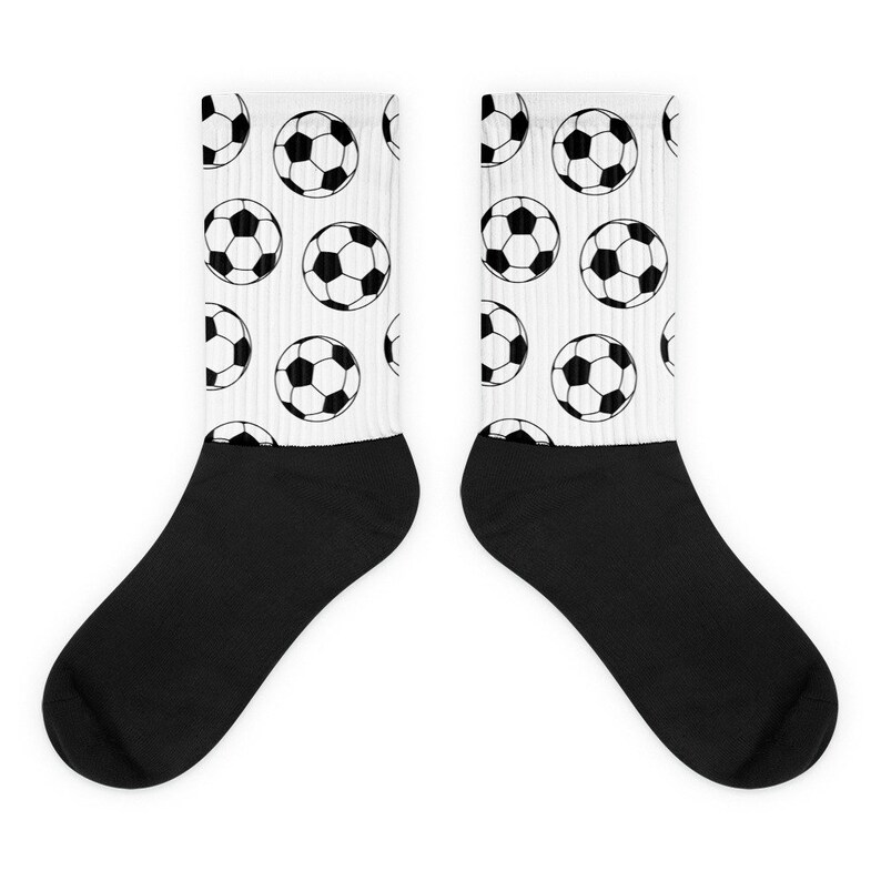 White Football Print Men's Socks Fun Soccer Socks Sizes Etsy