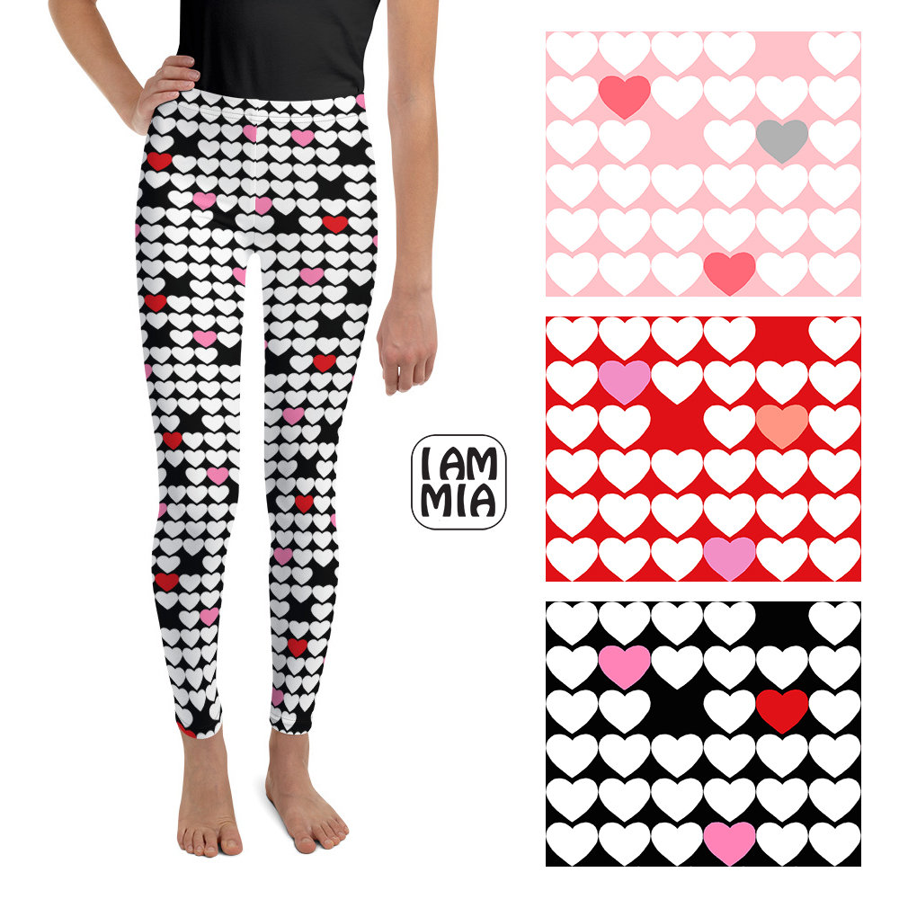 Heart Leggings Active Wear for Girls 