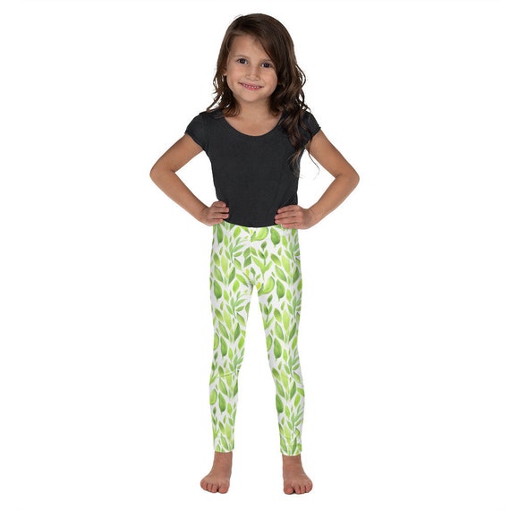 girls green leggings