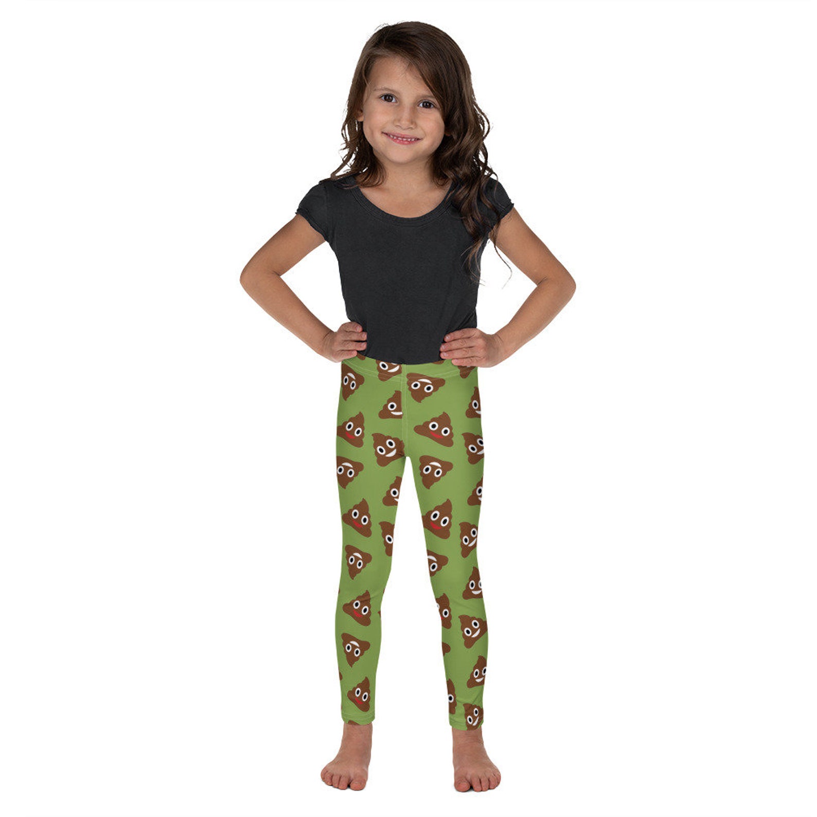 Poop Emoji Printed Leggings Girls leggings Boys leggings Etsy