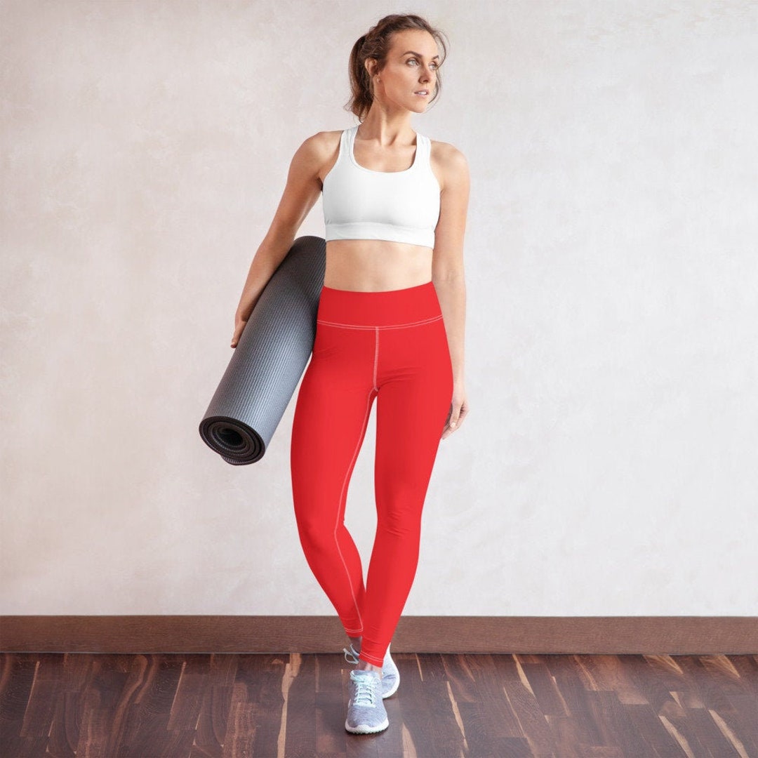 Scarlet Red Yoga Leggings 