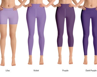 Purple Leggings, Lilac Yoga Leggings, Tights for women
