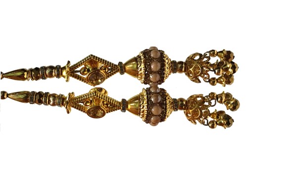 1 Pair Latest Indian Golden Lehenga Latkans Decorative Tassels Accessories