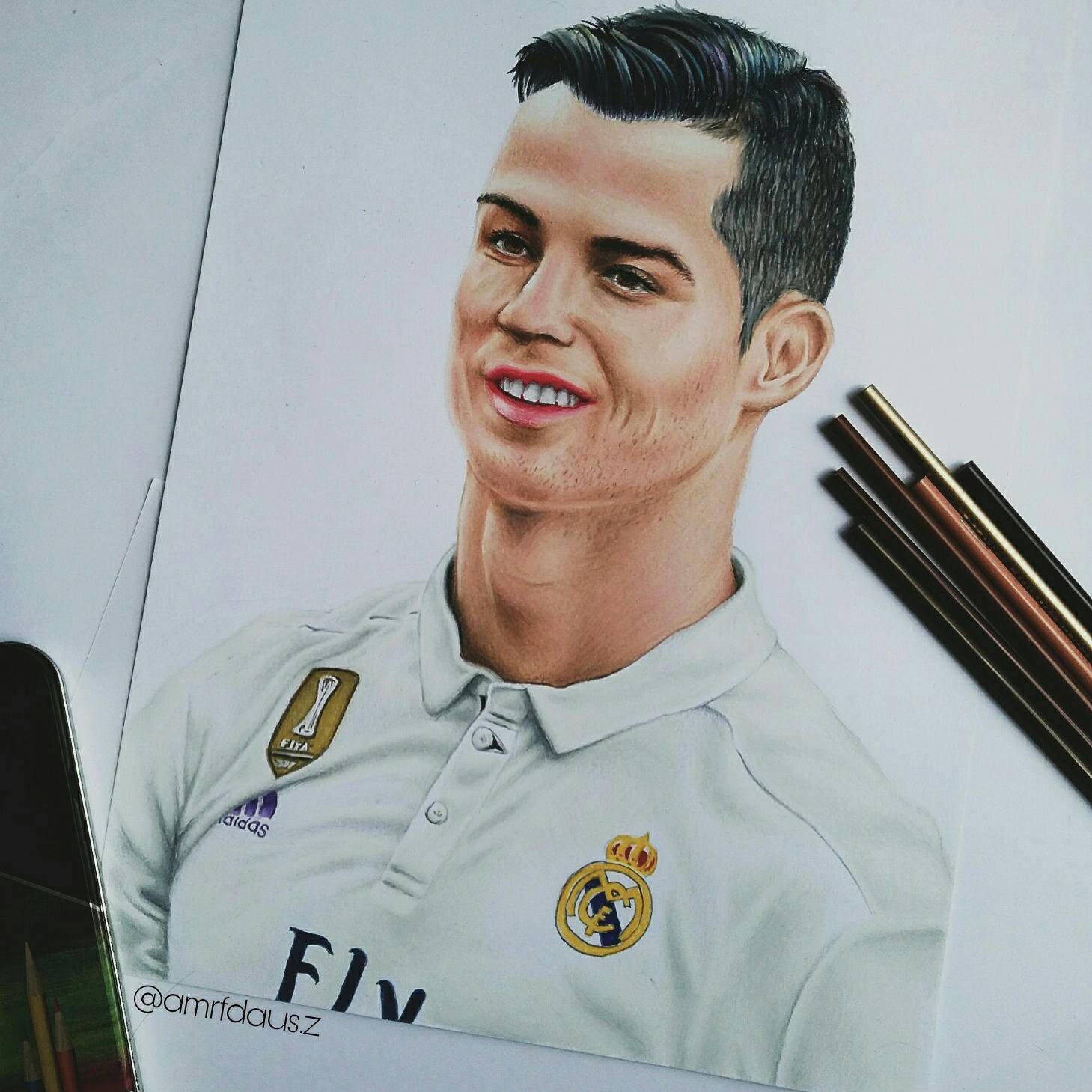 Drawing of Cristiano Ronaldo | Etsy