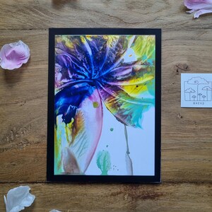 Dromerig mooie bloemenkaart // heldere encaustic kleuren // spectaculaire kleurverlopen // tastbaar 3D-effect // handgeschilderd // DIN 6