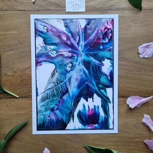 Mystieke vorstbloem // bloemenkaart // heldere encaustickleuren // spectaculaire kleurverlopen // tastbaar 3D-effect // handgeschilderd // DIN 5