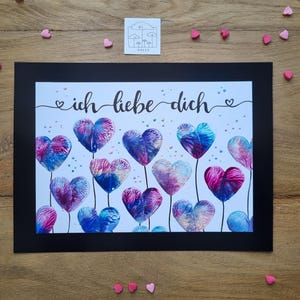Te amo // Tarjeta de felicitación // Tarjeta de corazón // Tarjeta pintada a mano // Pintura encáustica // Saludo de amor // Confesión de amor