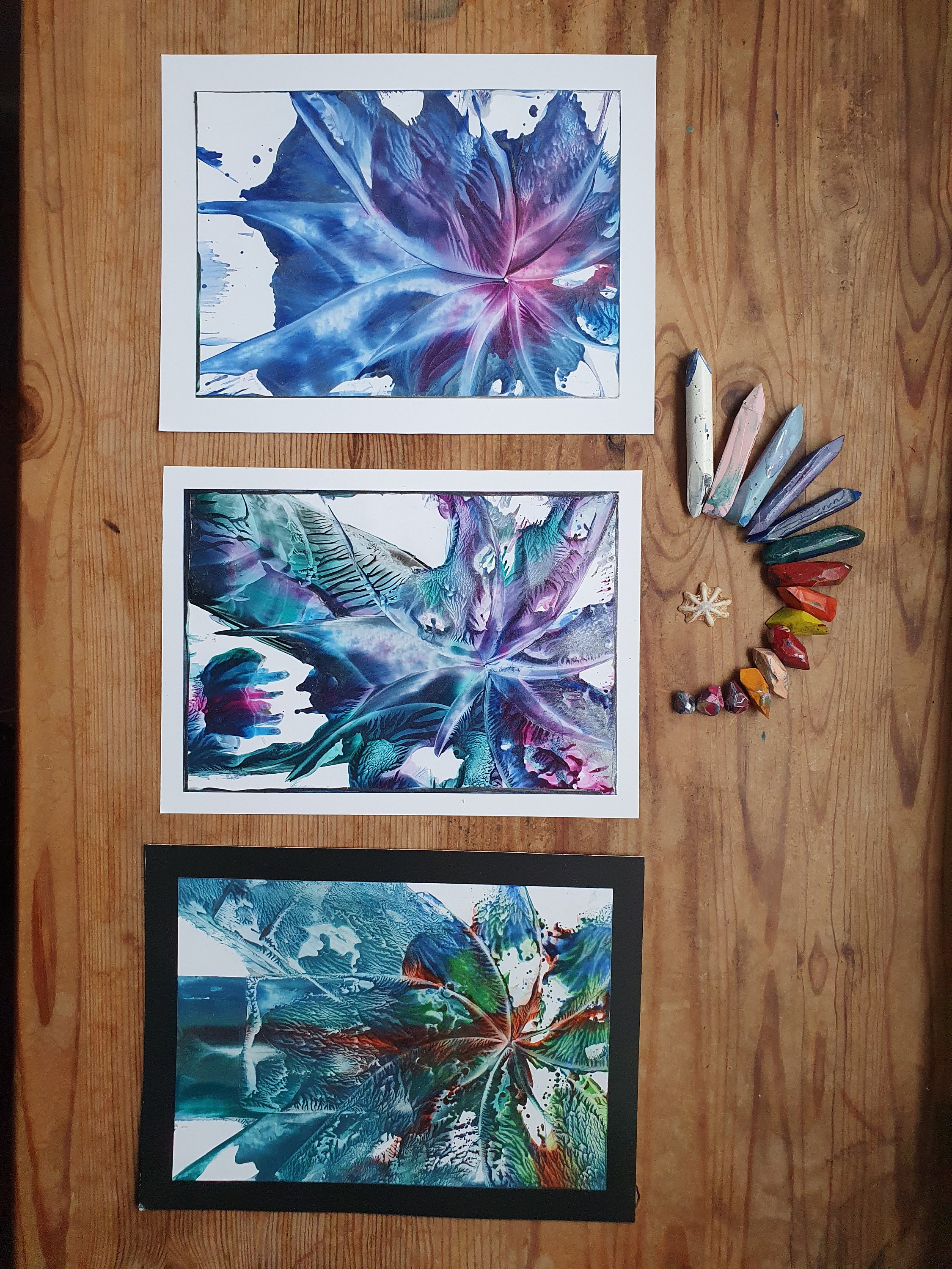 Unique Beeswax Painting large on High Quality Photo Paper, Encaustic