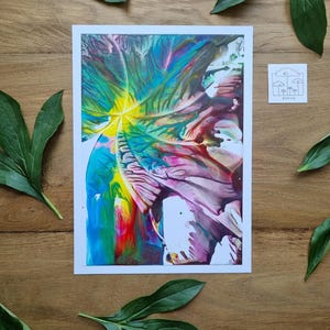Ongelooflijk mooie bloesem // bloemenkaart // encaustic verf // spectaculaire kleurverlopen // tastbaar 3D-effect // handgeschilderd // DIN 5