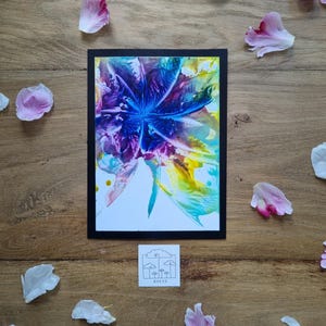 Biglietto floreale da sogno // colori vivaci encaustici // spettacolari sfumature di colore // effetto 3D tangibile // dipinto a mano // DIN 6