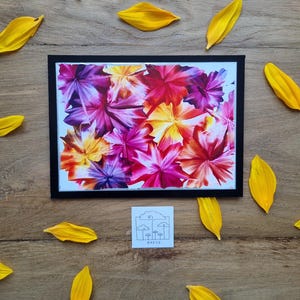 Sommerblumen aus leuchtend bunten Enkaustikfarben // Wunderschöne Blumen-Grußkarte // DIN 6 // handgemalt // als Original verschickt