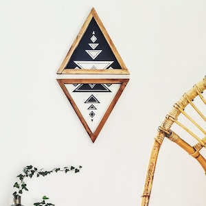 Aztec Wood Sign, Aztec Triangle, Wood Sign, Wood Wall Art, Wall Wood Hangings, Home Decor, Aztec Triangle Wood Sign, Aztec Wood Wall ART,