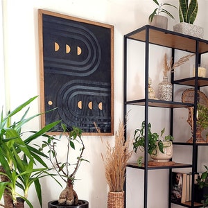 Boho Wood Arch Wall Art: Aztec Geometric Pattern