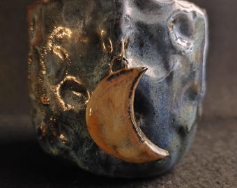Handmade Ceramic Moon Mug: Red Clay Stoneware Coffee Cup
