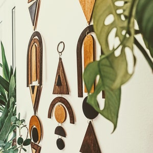 Geometric Wood Wall Art: Handmade Modern Hanging Sculpture