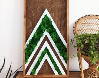 Moss Wood wall art, moss decor, mountain wall art, rustic Farmhouse, aztec wall art, wood decor, Framed Wall Moss Art, preserved moss art