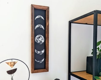 SIGN Moon Phases, Aztec Wood Sign, Wood Wall Art, Wall Hangings, Aztec Wood Sign, wall art wood, Moon Phase Wall Sign, Gallery Wall
