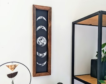 SIGN Moon Phases, Aztec Wood Sign, Wood Wall Art, Wall Hangings, Aztec Wood Sign, wall art wood, Moon Phase Wall Sign, Gallery Wall