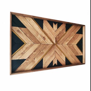 Big wood wall panel,  Boho Art, Aztec Wood,  Boho Wood Art, Wood Hanging, Geometric Wood, Wooden Wall Decor, wood wall art, Gold decoration
