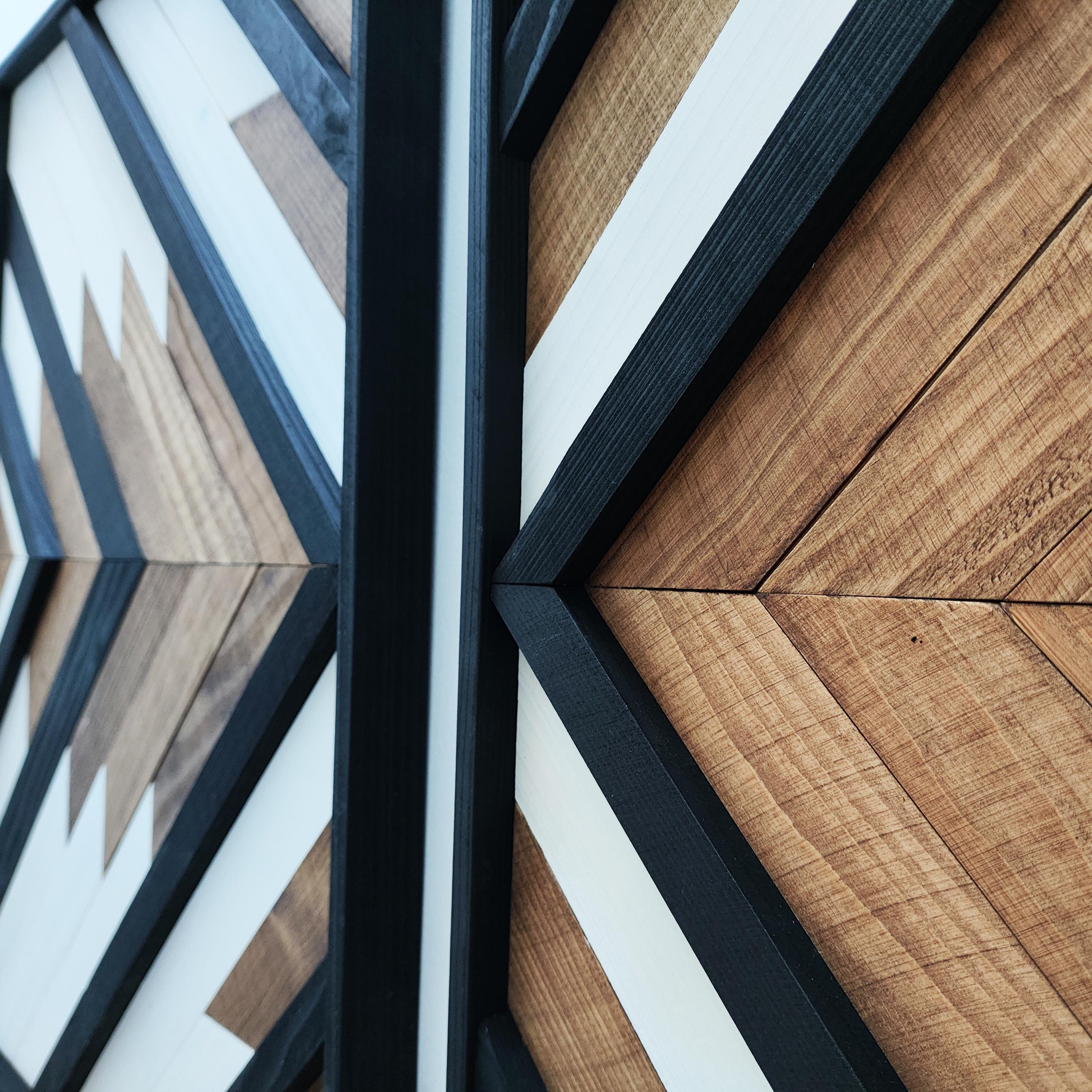 Geometric Wood Wall Art Set: Aztec Inspired Panels - Etsy