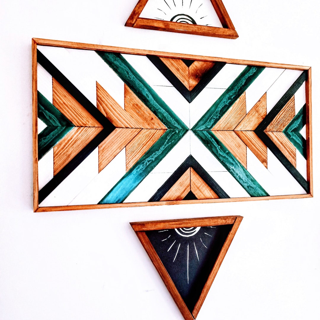 Epoxy Wood Wall Art Wall Decor Wood , Aztec Wood, Epoxy Resin Wood