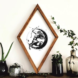 Dekoracja ścienna ze znakiem zodiaku - ręcznie robione drewniane dzieła sztuki astrologicznej