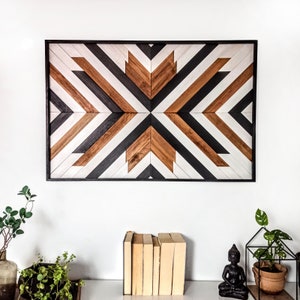 Big wood wall panel,  Boho Art, Aztec Wood,  Boho Wood Art, Wood Hanging, Geometric Wood, Wooden Wall Decor, wood wall art,