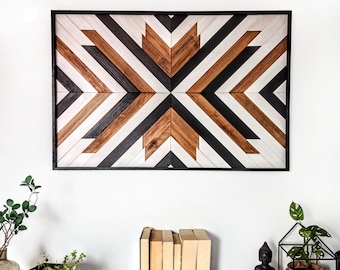 Big wood wall panel,  Boho Art, Aztec Wood,  Boho Wood Art, Wood Hanging, Geometric Wood, Wooden Wall Decor, wood wall art,