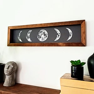 SIGN Moon Phases, Aztec Wood Sign, Wood Wall Art, Wall Hangings, Aztec Wood Sign, wall art wood, Moon Phase Wall Sign, Gallery Wall image 2