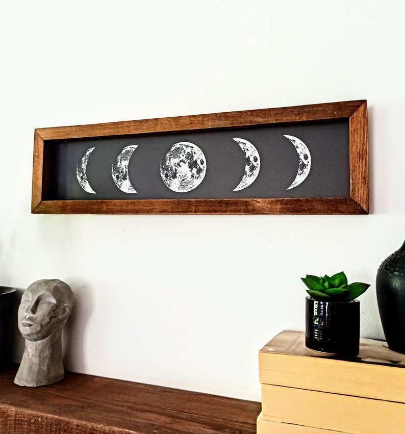 SIGN Moon Phases, Aztec Wood Sign, Wood Wall Art, Wall Hangings, Aztec Wood Sign, wall art wood, Moon Phase Wall Sign, Gallery Wall image 2