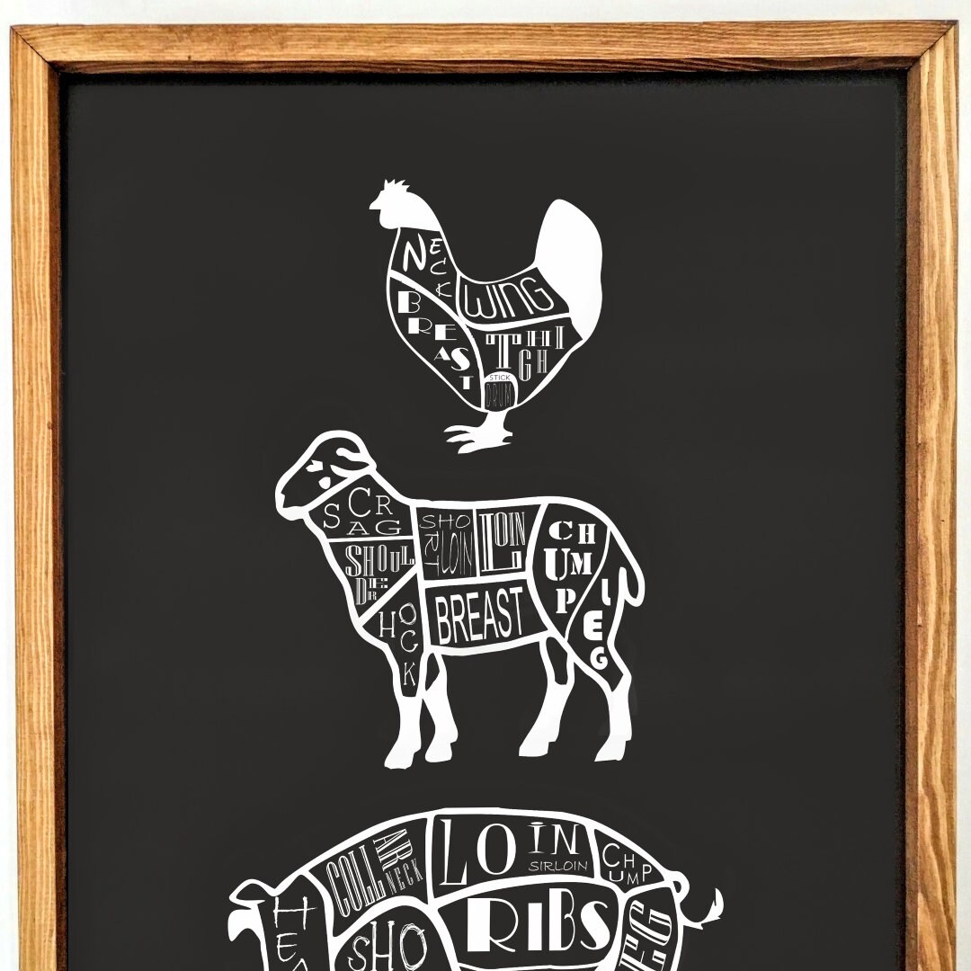 XXL Big Meat Butcher Wood Wall Art Wall Hangings Home Etsy UK