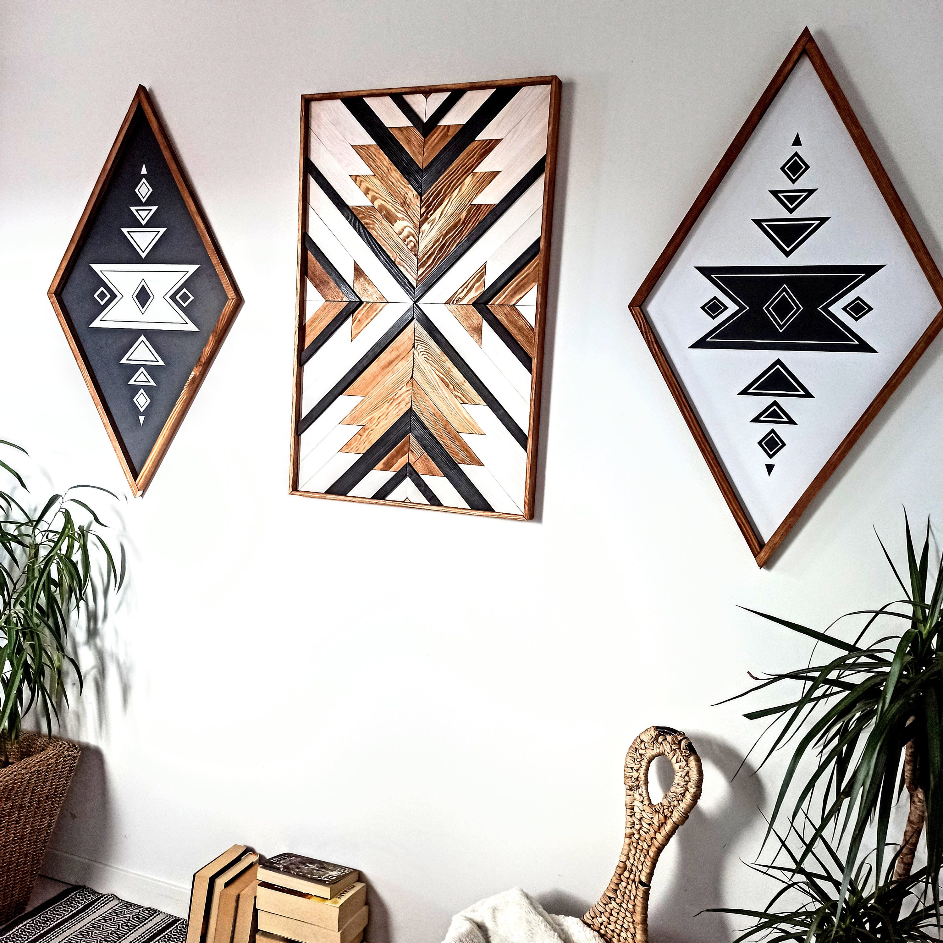 24x36'' AZTEC wood walll art Boho Art Aztec Wood Etsy