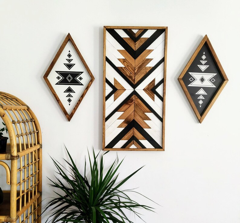 AZTEC Wood Walll Art Boho Art Aztec Wood Boho Wood Art Etsy
