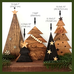 SET 5 Wood Christmas Trees, Boho Wood Wall Art, Wood Hanging ...