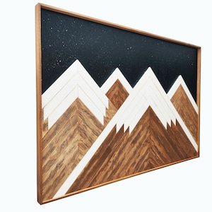 Rustic Mountain Wood Wall Art - Farmhouse Decor