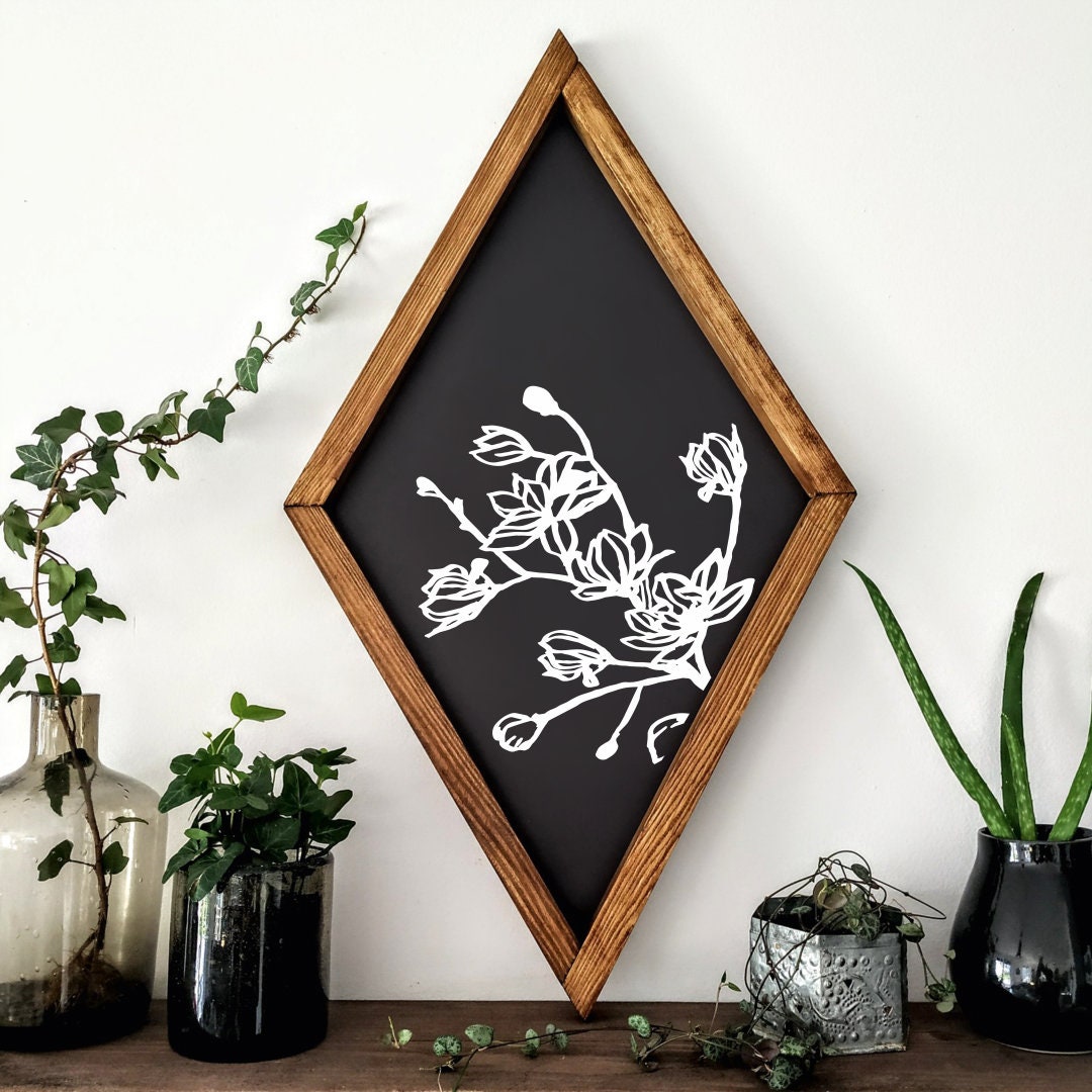 Flower Wood Sign Wood Wall Art Wall Hangings Home Decor | Etsy