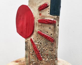 Handmade Ceramic Vase – Sculptural Stoneware Art Piece