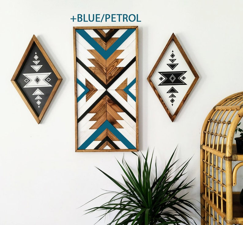 AZTEC Wood Wall Art Wood Wall Art Boho Art Aztec Wood Boho Etsy