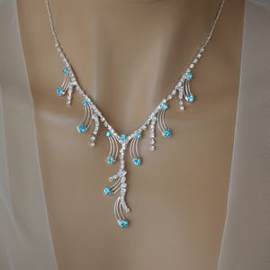 Bridal Jewellery Set, Aquamarine Jewelry Set, Wedding Jewelry Set, Bridal Earrings, Bridal Necklace, Crystals, Box Set, Personalized Gift