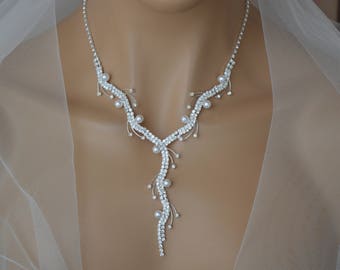 Bridal Jewellery Set,Pearl Jewelry Set,Pearl Necklace,Pearl Earrings,Wedding Jewelry Set,Bridal Earrings,Bridal Necklace,Personalized Gift !