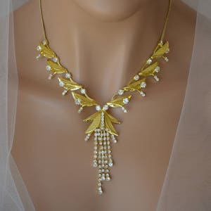 Gold Bridal Jewellery Set, Gold Jewelry Set, Wedding Jewelry Set, Bridal Earrings, Bridal Necklace, Box Set, Personalized Gift!