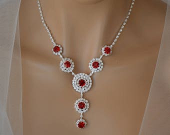 Bridal Jewellery Set, Burgundy Jewelry Set, Wedding Jewelry Set, Bridal Earrings, Bridal Necklace, Burgundy crystals, Personalized !!!