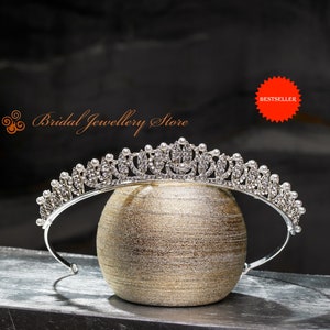 Bruids tiara, pareltiara, parel bruidskroon, parel bruiloft tiara, gouden bruiloft haaraccessoire, bruiloft zendspoel, bruids haarstukje, zilveren diadeem