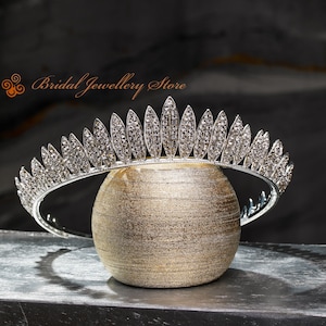 Diadema nuziale, diadema d&#39;argento, corona nuziale di cristallo, diadema nuziale, accessorio per capelli da sposa, copricapo da sposa, parrucchino da sposa, cristalli!