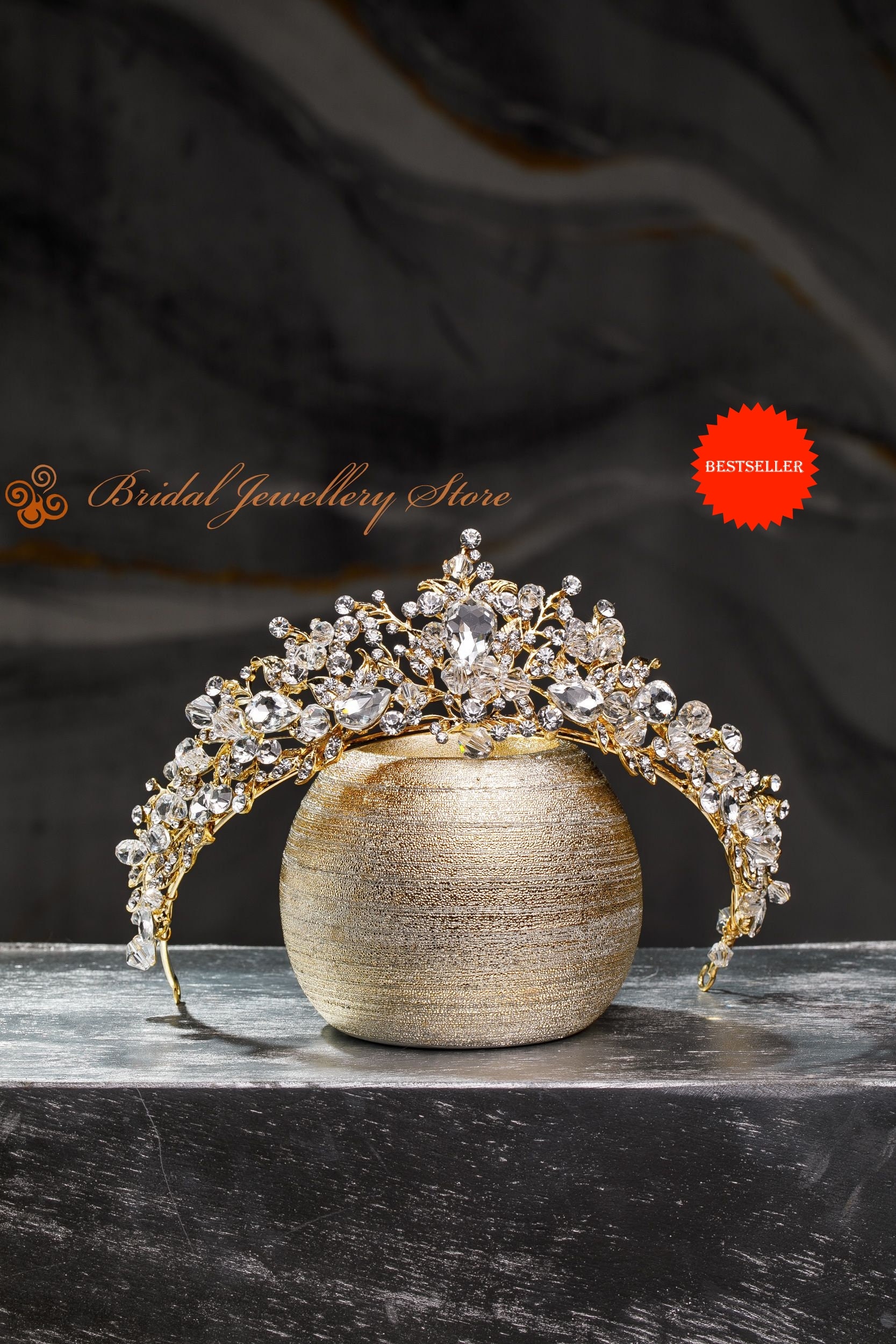 Gold Crystal Tiara - Etsy