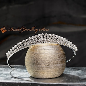Diadema nuziale, diadema d&#39;argento, corona nuziale di cristallo, diadema nuziale, accessorio per capelli da sposa, copricapo da sposa, parrucchino da sposa, cristalli!